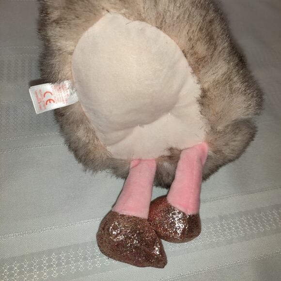 Ty Ostrich Plush Stuffed Animal Henna RETIRED Bird 12" Google Eyes Furry - Picture 5 of 13